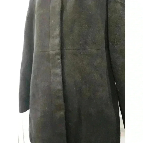 Anne Klein Black Wool Single Breasted Mid Length Coat Sz 6 - Picture 2 of 6